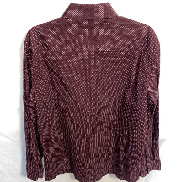 Apt. 9 Dress Shirt Men’s Size Large Purple Dotted Long Sleeve Button Up 17 34/35 - Picture 8 of 12